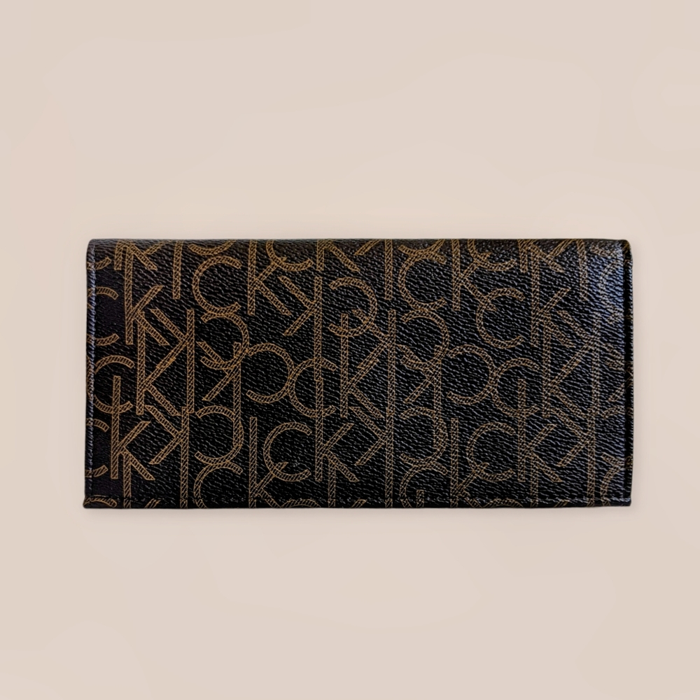 Calvin Klein Soft Leather Brown and Tan Wallet NWT
